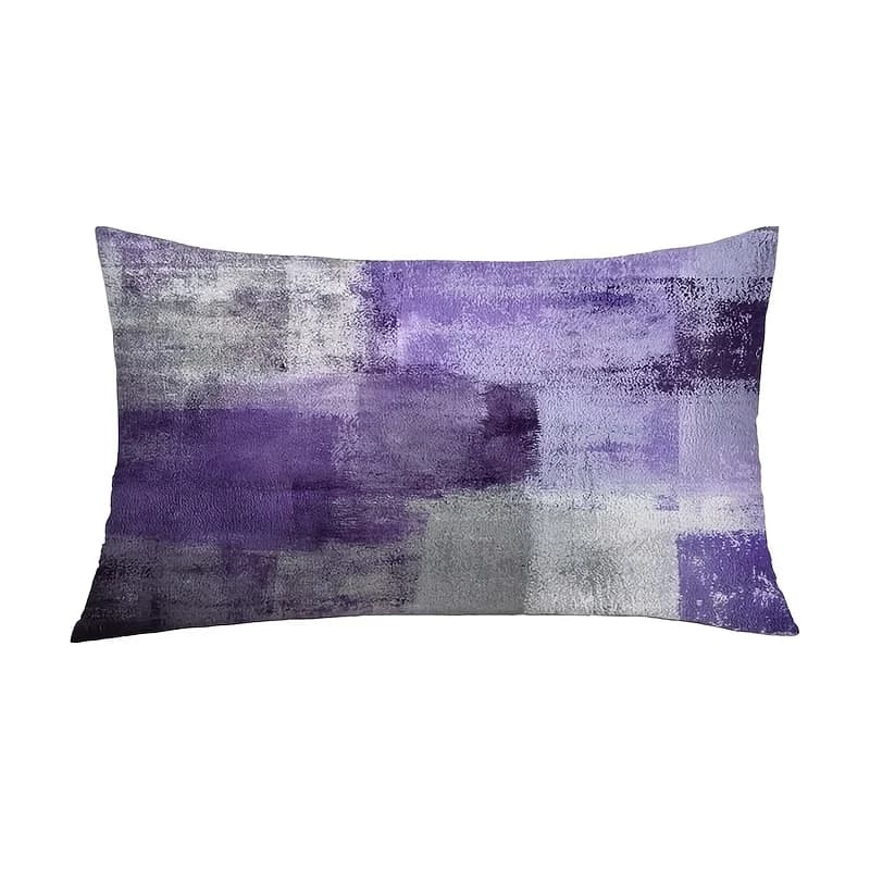 1 fodera per cuscino lombare viola grigio con motivo astratto ad acquerello, adatta per divano, camera da letto, soggiorno, studio, regalo con texture per gli amanti dell'arte.