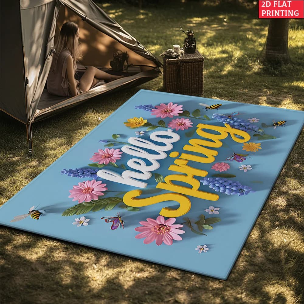Tappeti da interno stampati HD Hello Spring, tappetino da yoga, tappetini antiscivolo per il bagno, tappeto per soggiorno, cucina, divano, tappeto d'ingresso