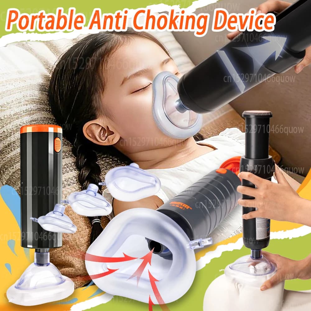 Dispositivo Anti-Soffocamento Portatile con Forte Aspirazione, Kit di Emergenza Domestica, Dispositivo di Primo Soccorso per le Vie Aeree, Dispositivo per Manovra di Heimlich