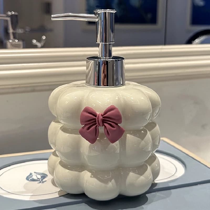 Dispenser di Sapone in Ceramica per Bagno, Bottiglia per Gel Doccia, Decorazione Moderna per il Bagno