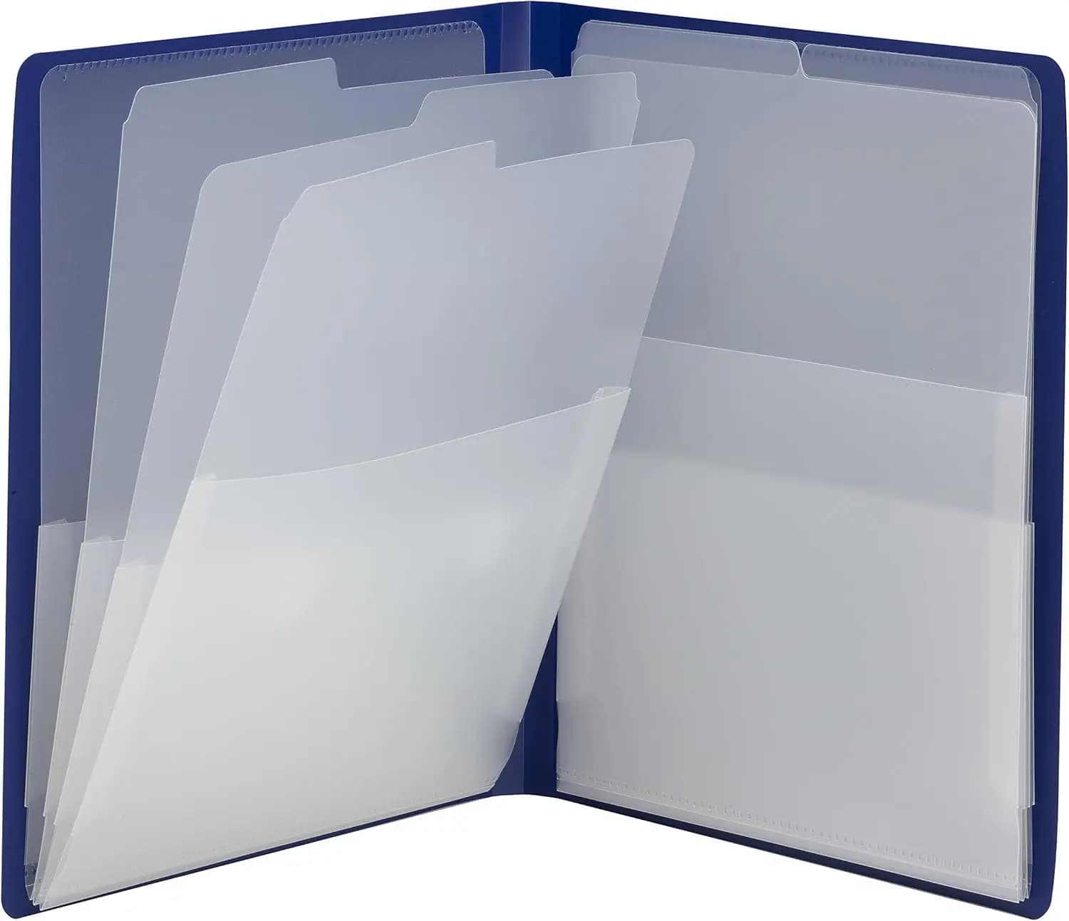 Organizer Multi-Tasca con 8 Scomparti per Documenti Formato Lettera, Cartella Portadocumenti Impilabile Blu Scuro