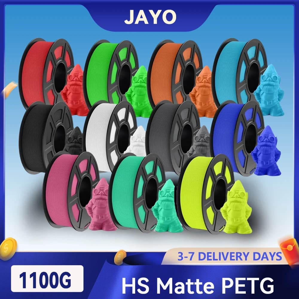 JAYO 1100G 3D Filamento PETG opaco ad alta velocità 1,75 mm 30 mm/s - 600 mm/s Gamma di stampa Filamento per stampante 3D PETG veloce ad alto flusso