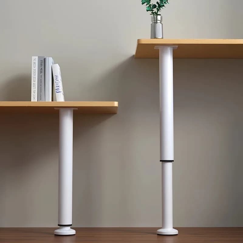 [Gamba da tavolo per mobili in metallo] Gambe da tavolo regolabili in metallo da 1 pezzo, bianco 72-110 cm, Gambe per mobili cilindriche per progetti fai da te