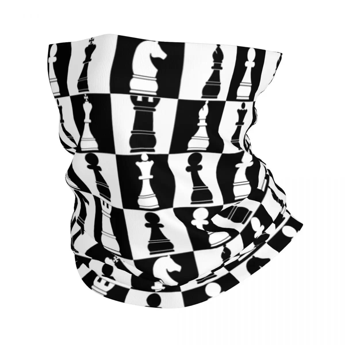 Scacchi in bianco e nero Bandana Neck Cover Printed Board Print passamontagna maschera per il viso sciarpa fascia per capelli Running Unisex adulto inverno