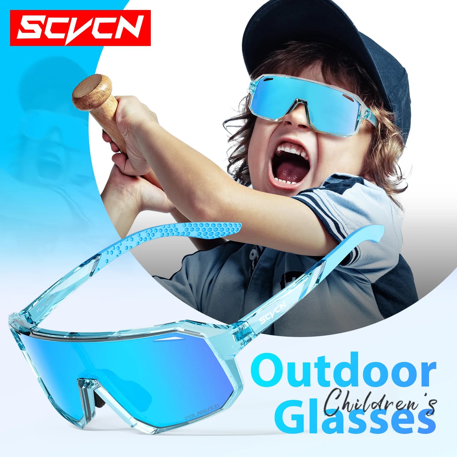 SCVCN Children Cycling Sunglasses Baseball Equipment Hiking Golf Windproof Boy Girl UV400 Bike Glasses Outdoor Sports Goggles