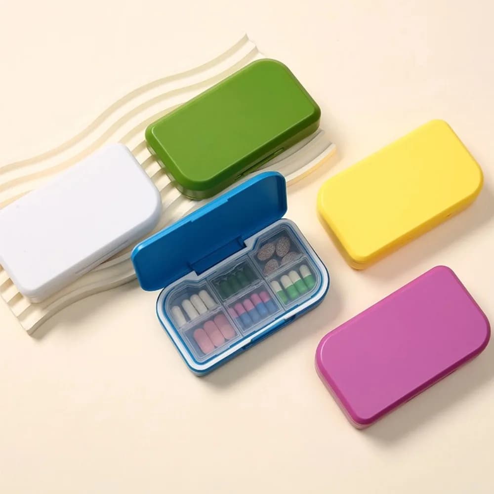Nuovo Portapillole Portatile da Viaggio per 6 Giorni, Contenitore Organizzatore per Medicinali, Vitamine e Oli di Pesce