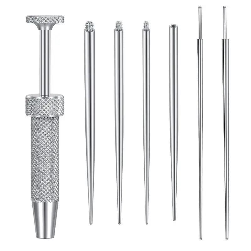 Stainless Steel Titanium Curved Piercing Taper Tool Earring Applicator Professional Puncture Straight/Curved Pole Earring Tool