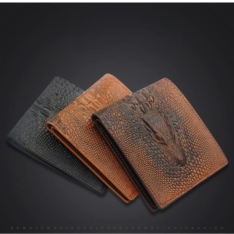 Portafoglio da uomo nuovo stile corto modello coccodrillo moda business multi-carta portafoglio in PU sulla passaporto pochette da uomo