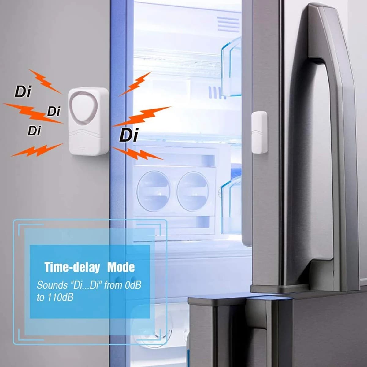 ABKQ-Wireless Door Window Burglar Sensor 4 Modes Alarm Door Open Detectors Freezers Close Reminder Security Protection