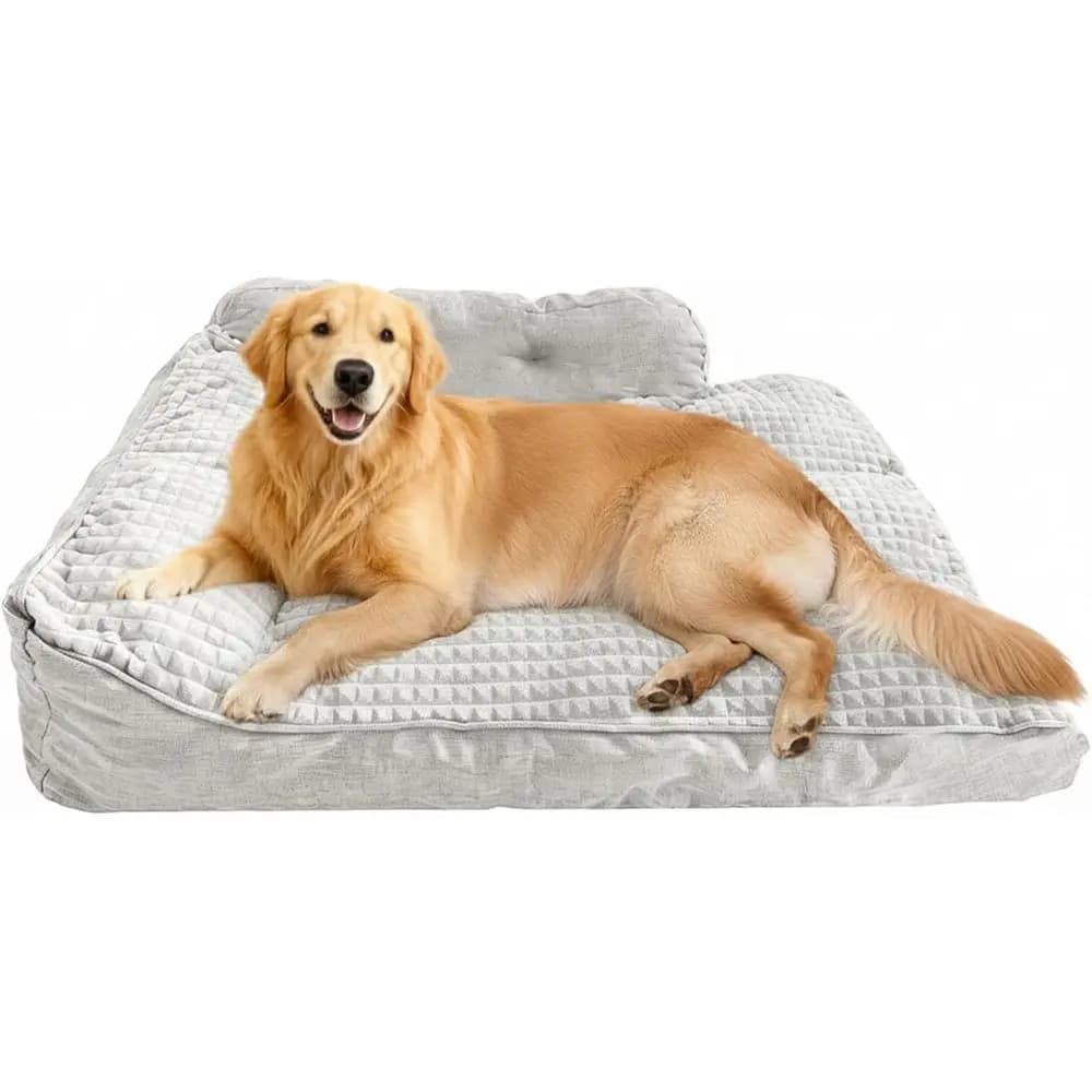 Divano Ortopedico per Cani e Cuscino con Bordi, Tappetino Extra Spesso Morbido e Confortevole, Materassino Durevole e Caldo per Gabbia per Cani (Grigio, 39 L x 29 L x 9.
