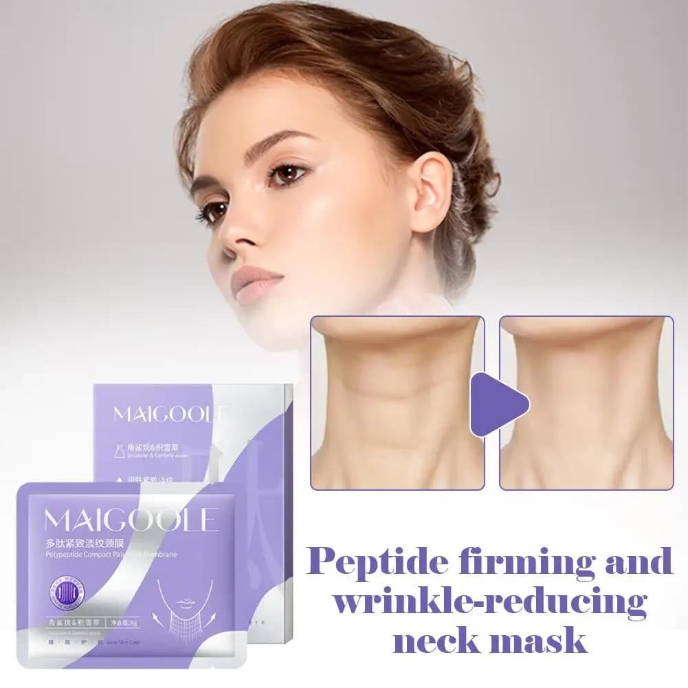 5PCS Swan Neck Peptide Collagen Neck Mask Rassoda e solleva la pelle del collo, illumina la pelle del collo, lascia il collo liscio e idratato, maschera per la cura del collo