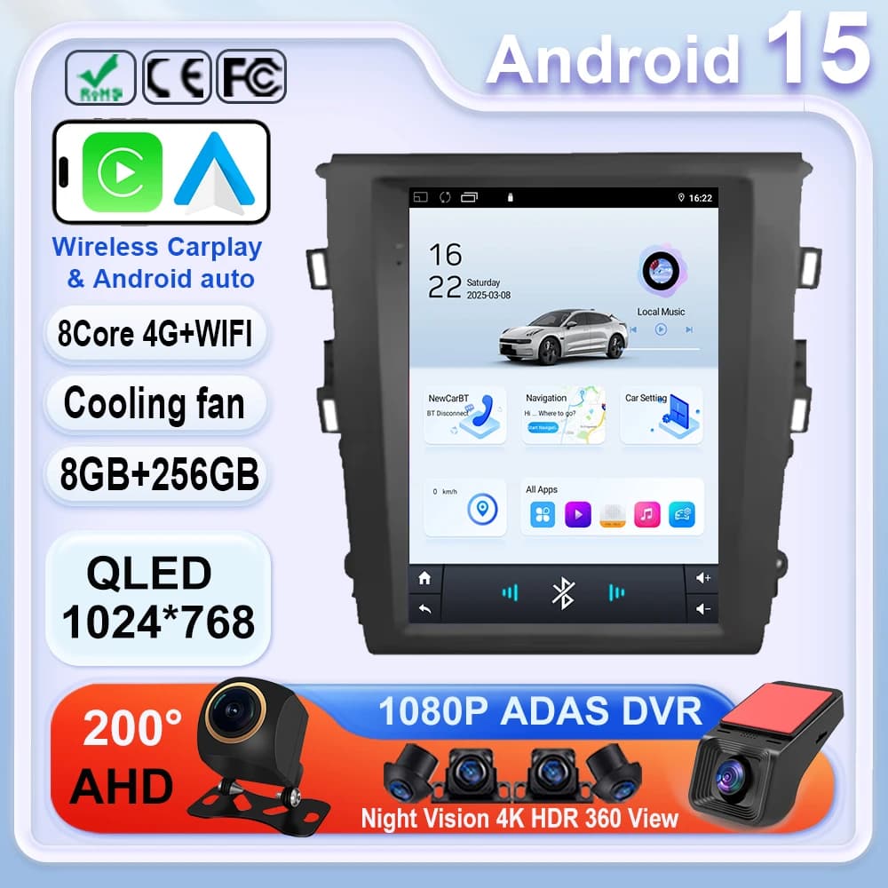 9.7 "Android 15 Per Ford Mondeo Fusion MK 5 2013-2018 Auto Radio Multimedia Video Player di Navigazione stereo 4G BT WIFI Stereo GPS