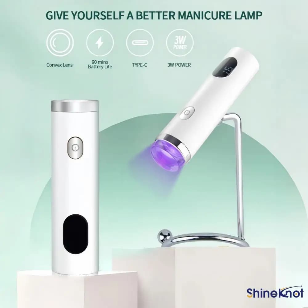 SHINEKNOT Handheld Quick Drying Nail Lamp Magnetic Mount Rechargeable Portable Mini LED UV Gel Curing Lamp Nail Art USB Charging