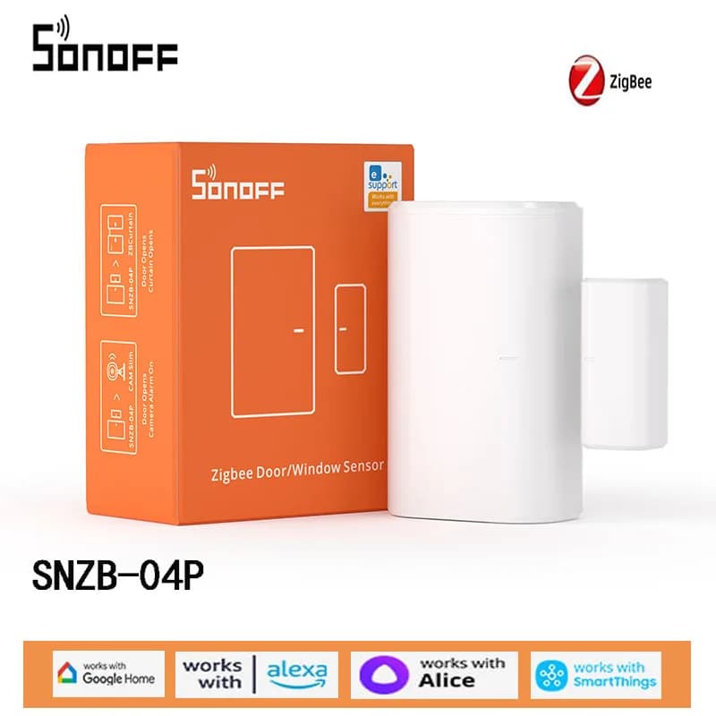 SONOFF SNZB-04P Zigbee Sensore per porte e finestre Monitoraggio wireless EasyLink Sensore per porte e finestre Allarme antifurto di sicurezza domestica