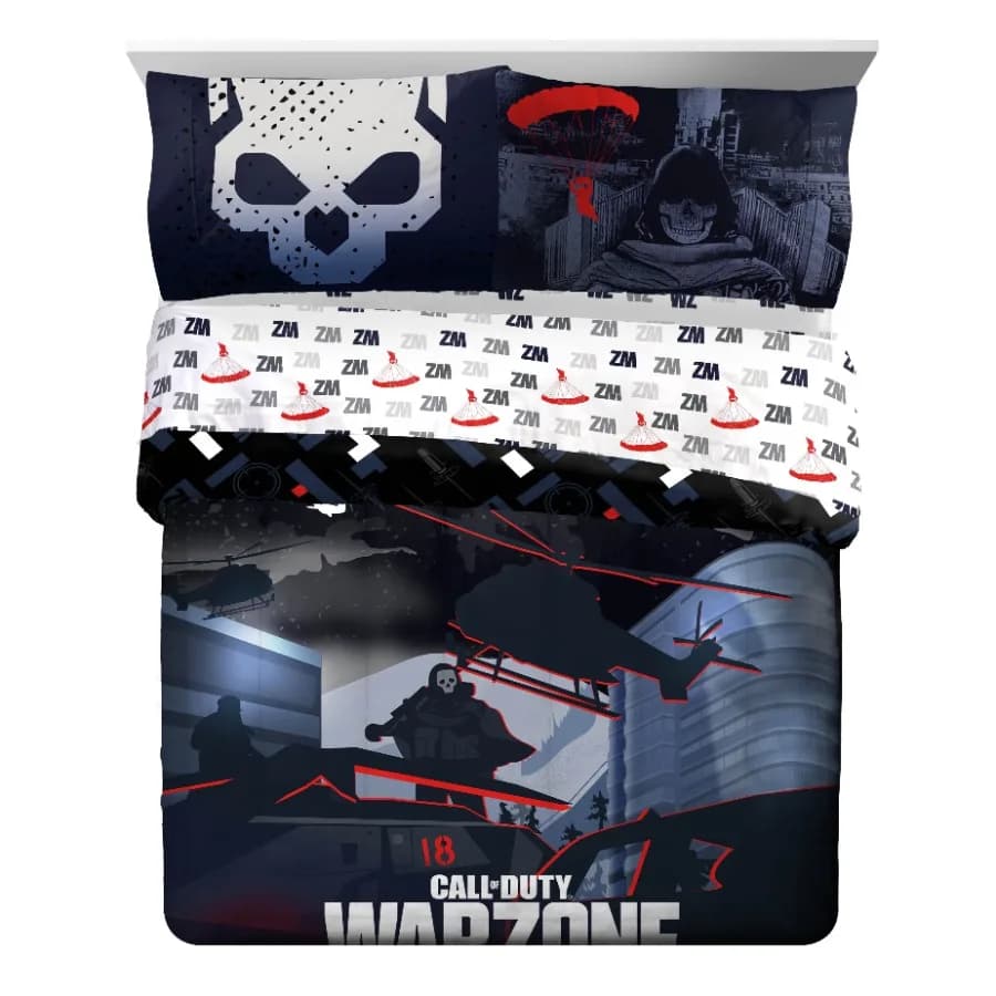 Full set for double bed Call of Duty Black 7 pieces with microfiber 100 pillowcase