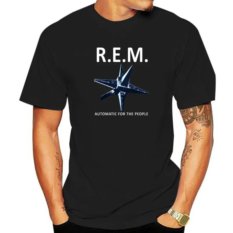 2025 nuovo modello REM Rem Automatic For The People 92 Alternative Rock U2 Nuova maglietta grigia Maglietta classica alla moda