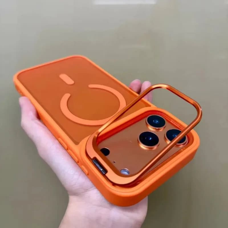 Custodia magnetica opaca satinata con staffa metallica per Magsafe IPhone 17 Air 16 15 14 13 12 Pro Max Plus 17Air 17Pro 16Pro Mag Safe Cover