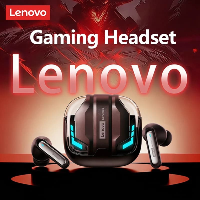 Cuffie da Gaming Lenovo Wireless Bluetooth 6.0, Auricolari RGB a Bassa Latenza, Impermeabili, Cuffie Sportive GT103
