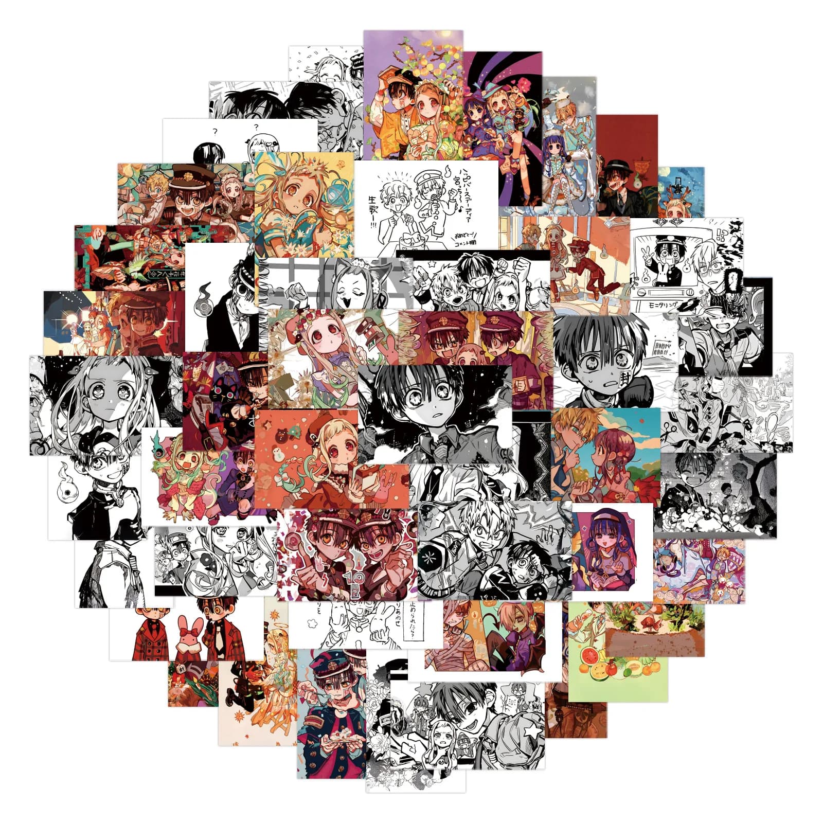 80 Pezzi Adesivi Anime Cartoon Toilet Bound Hanako Kun in PVC, Impermeabili, per Skateboard, Valigie, Telefoni, Frigoriferi, Regali