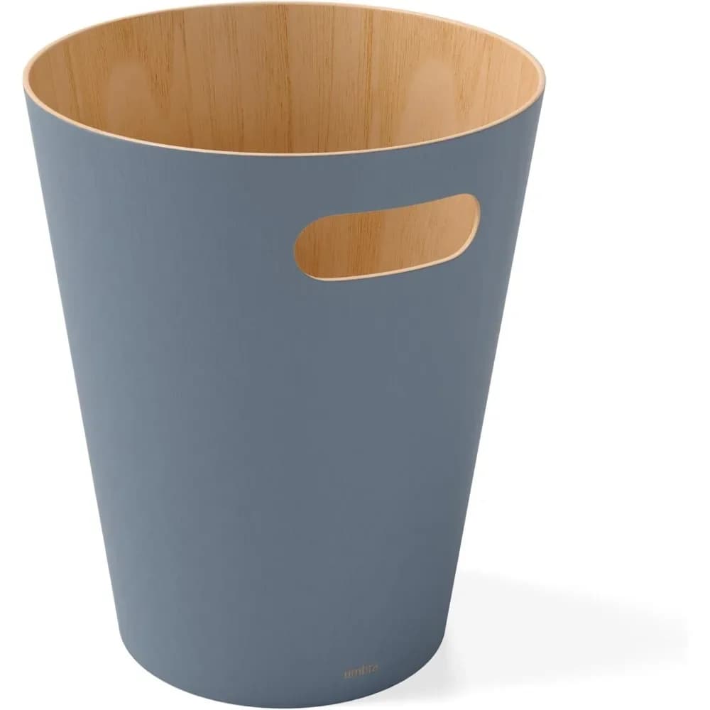 Moderno Cestino per Rifiuti in Legno da 2 Galloni per Riciclaggio Casa e Ufficio Blu Ardesia
