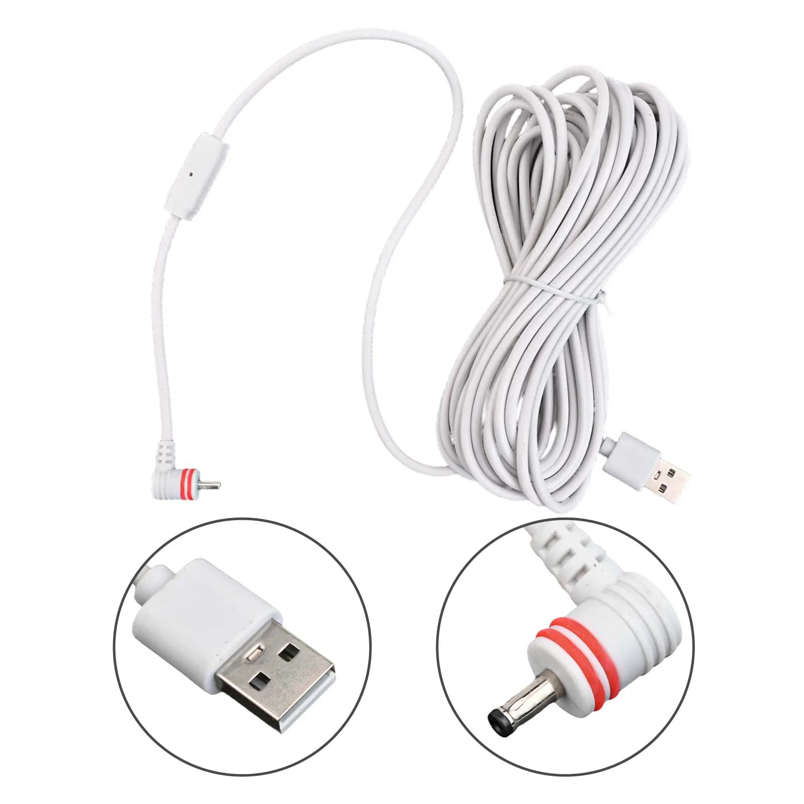 7.6m Length Charging Cable Comprehensive Package Extended Reach 7.6m 10m Secure Magnetic Connector Security Camera Setup