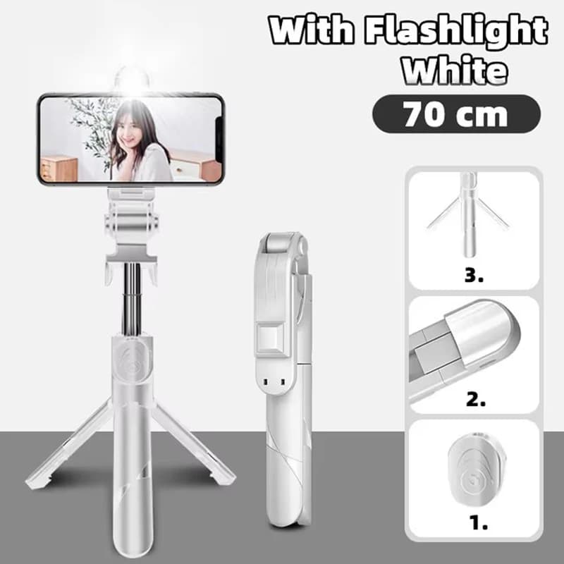 Treppiede telescopico monopiede Selfie Stick con luce a LED per iPhone supporto per telefono cellulare Android supporto per Smartphone asta Bluetooth