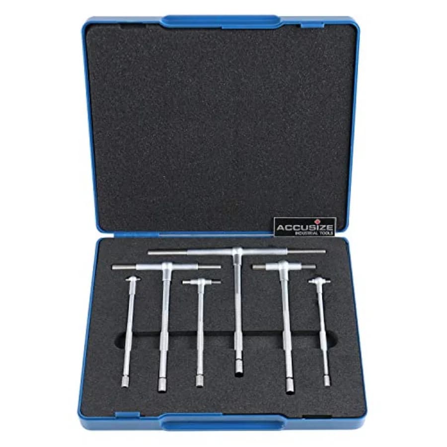 Accusize Industrial Tools Set di Calibri Telescopici Premium 5/16'' - 6'' 6 Pezzi/Set Finitura Cromata Satinata 3602-5018