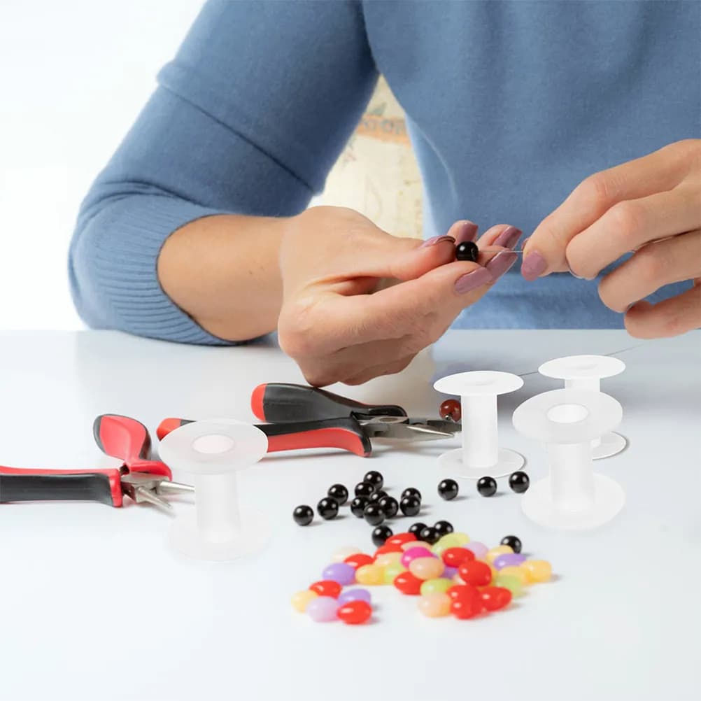 5 Bobine in Plastica con Design a Tensione Regolabile per Fili, Nastri, Cavi, Filati, Bobine per Macchine da Cucire e Artigianato