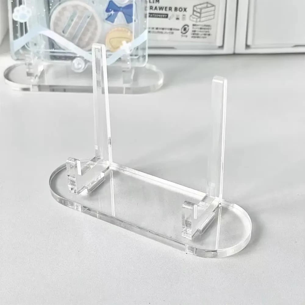 1Pc New HD Transparent Acrylic Badge Holder Acrylic storage Transparent Display Stand Desktop Decoration ​ Card Display Stand