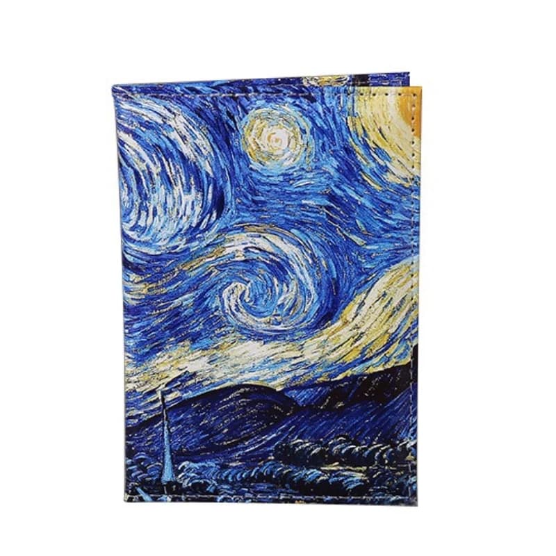 Moda leggera donna uomo PU pelle da viaggio cielo stellato copertina per passaporto portafoglio paesaggio custodia protettiva per passaporto
