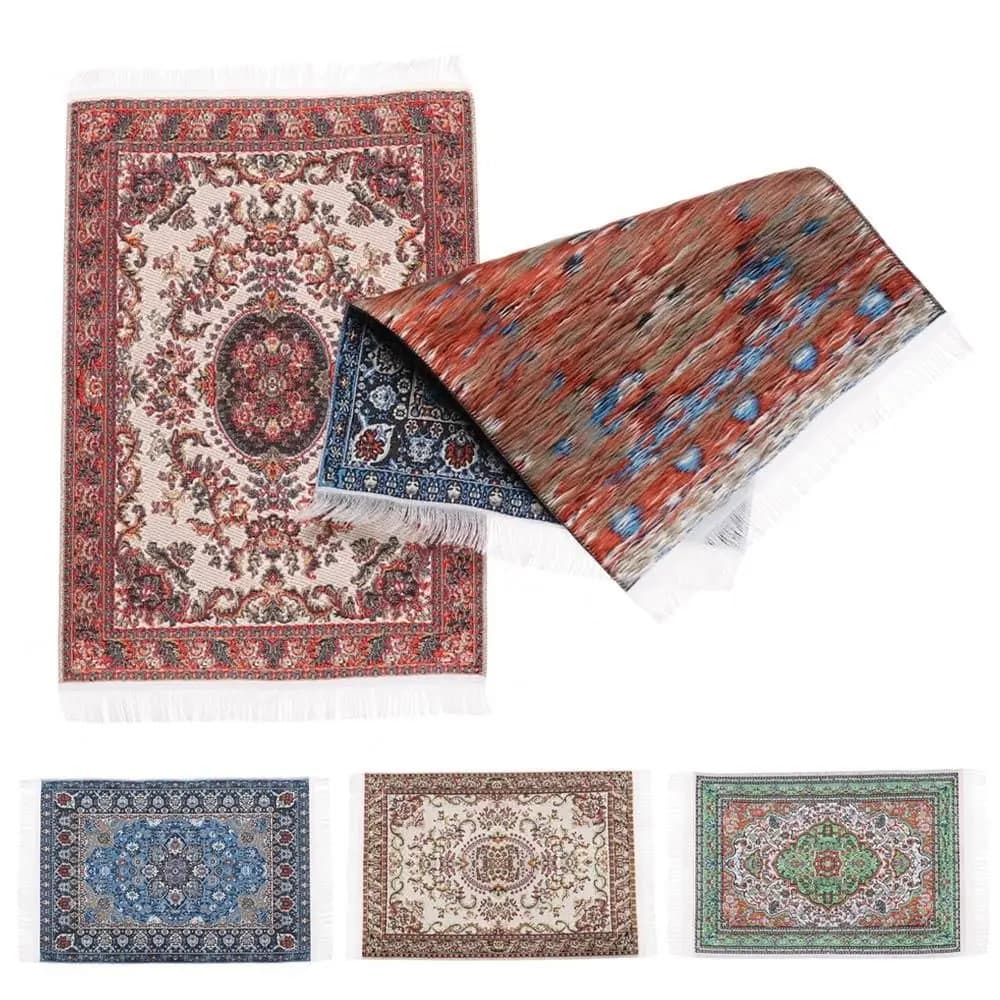 Turkish Style Playing House Miniature Weaving Rug Accessories Floor Coverings Dollhouse Carpet