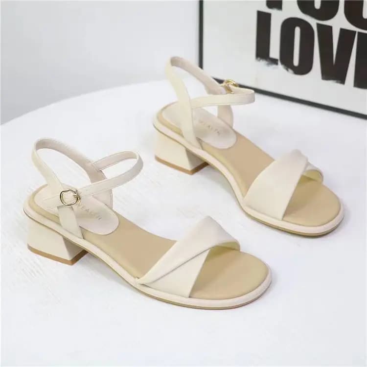 Sandali con tacco a blocco Evening Breeze da donna, punta quadrata, cinturino alla caviglia con fibbia, comodi, casual, estivi, per tutti i giorni, scarpe da ufficio.