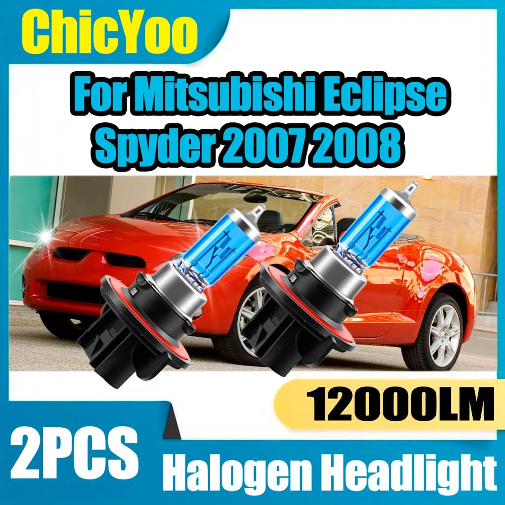 2PCS 6000K Lampada alogena super luminosa bianca 6000K 100W ad alta potenza per Mitsubishi Eclipse Spyder 2007 2008