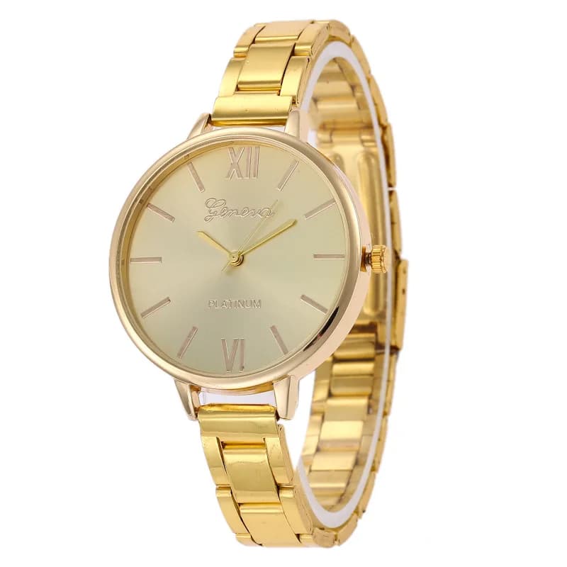 Orologio da donna di lusso in oro, orologio da donna dorato, orologio da donna con strass, orologio al quarzo femminile.