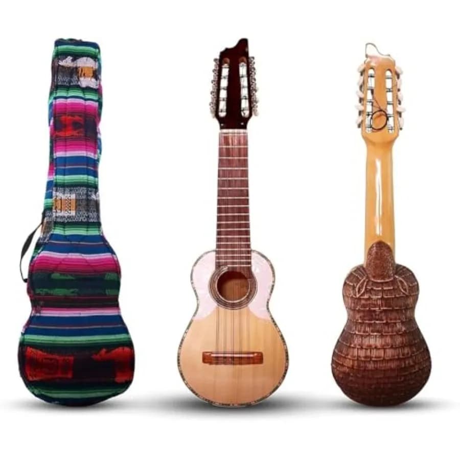 Ukulele Charango 10-String Guitar for Professional Beginners: 27-inch Hand-Carved Solid Wood, Warm Brown Hand-Rubbed Finish, Pr