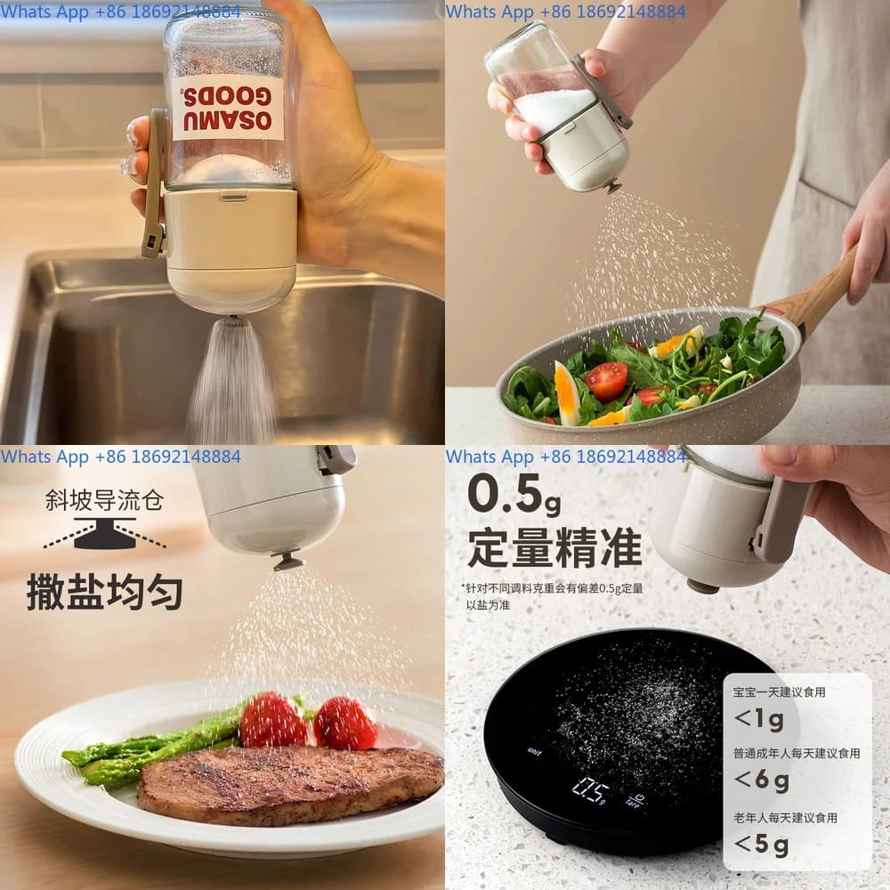 Set di barattoli di sale e spezie in vetro con coperchio ermetico per riporre condimenti da cucina