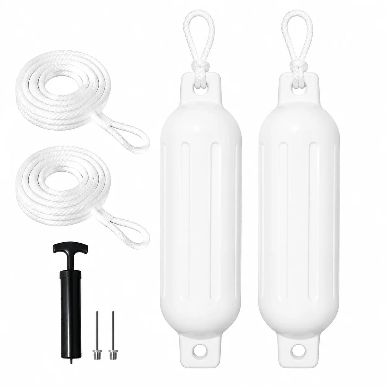 2PCS Inflatable Boat Fender PVC Marine Bumper with Rope Yacht Dock Protection Buoy for Safe Mooring Anti Collision
