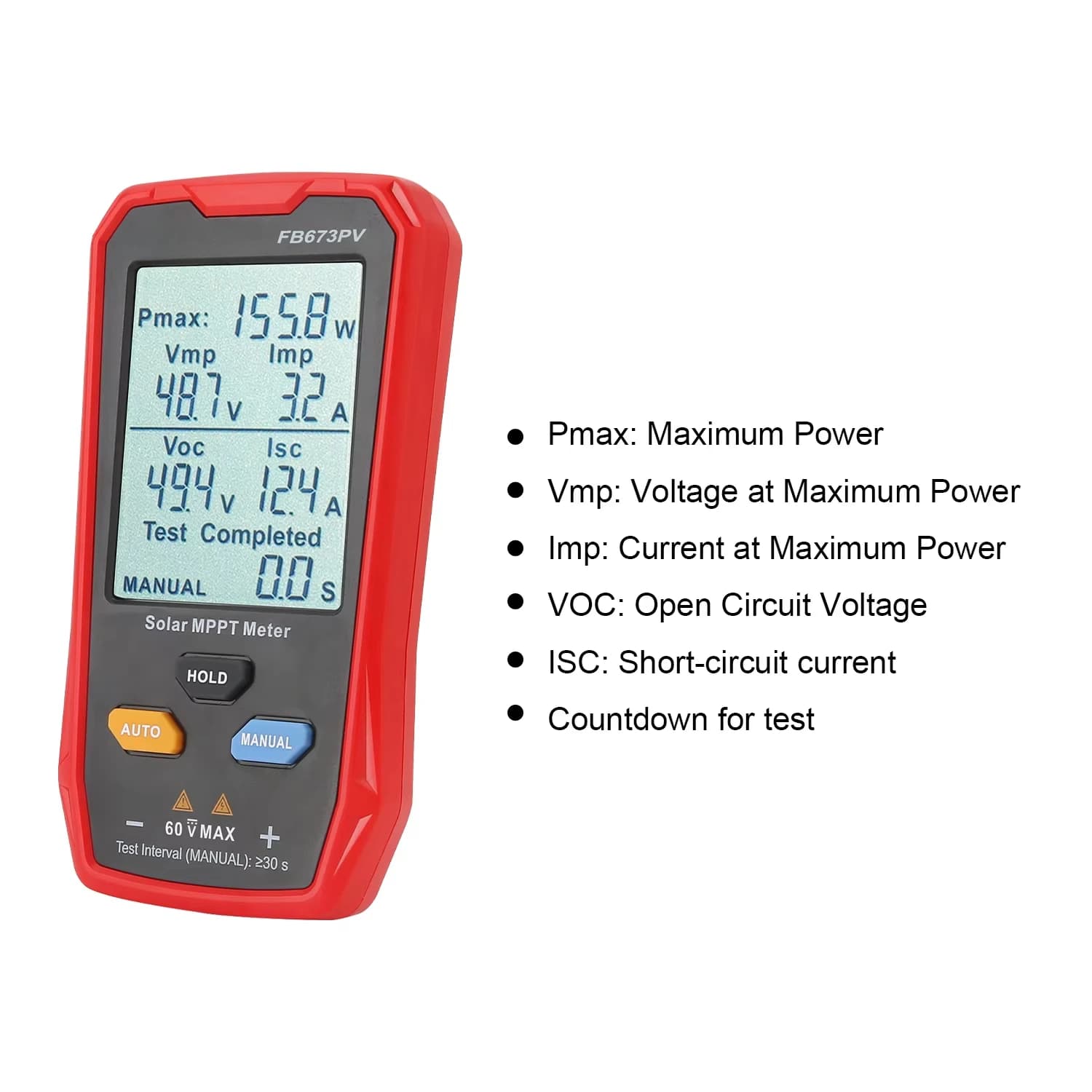 FB673PV Tester di potenza di tensione di corrente intelligente fotovoltaico Tester per pannelli solari con grande schermo LCD Tester fotovoltaico