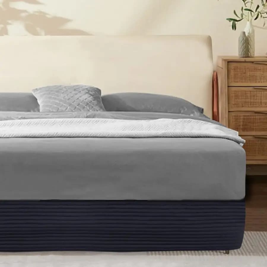 Copripiedino trapuntato da 15 pollici, Collezione Fancy, Facile da montare, Spesso e avvolgente, Copripiedino King Size Blu Navy, Ultra Morbido, Resistente allo sbiadimento