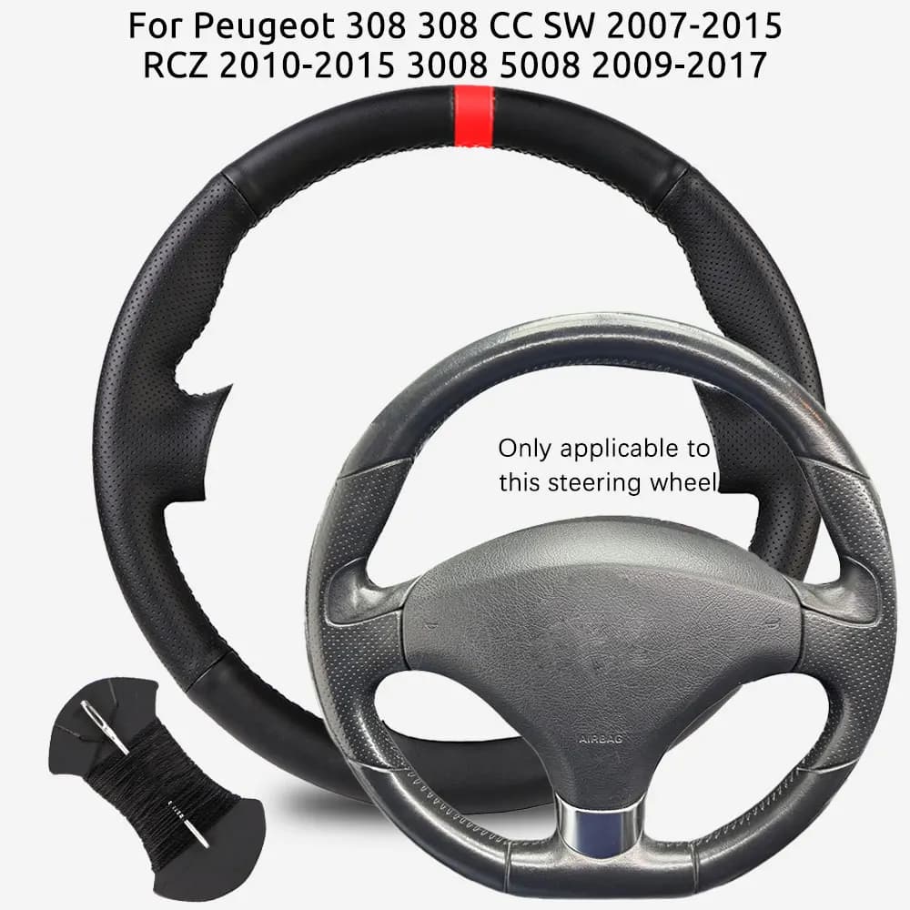 Coprivolante per auto fai da te in pelle microfibra per Peugeot 308 308 CC SW 2007-2015 RCZ 2010-2015 3008 5008 2009-2017