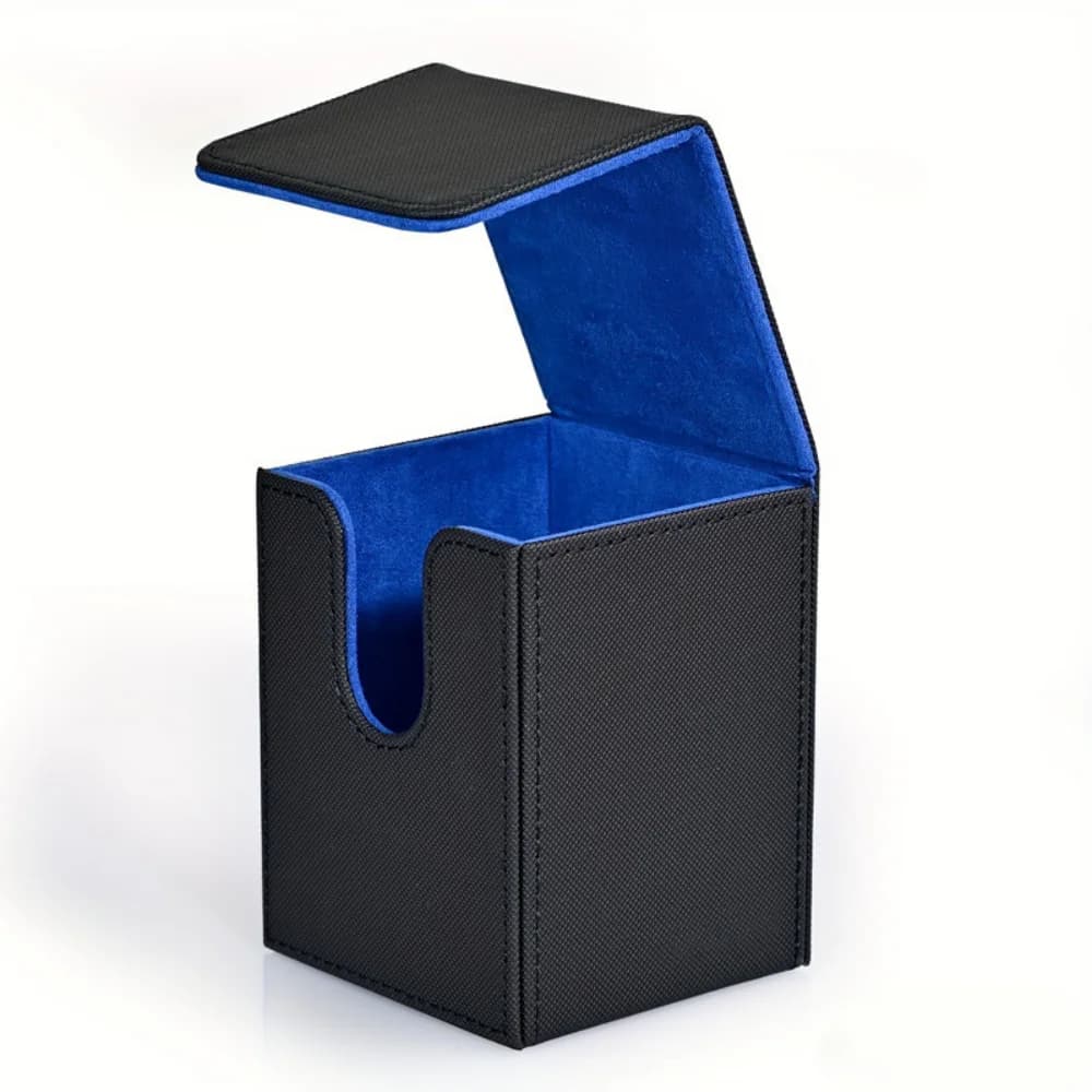 Scatola Porta Carte in Pelle PU per Oltre 100 Carte con Bustine Protettive, Custodia per Carte Collezionabili TCG
