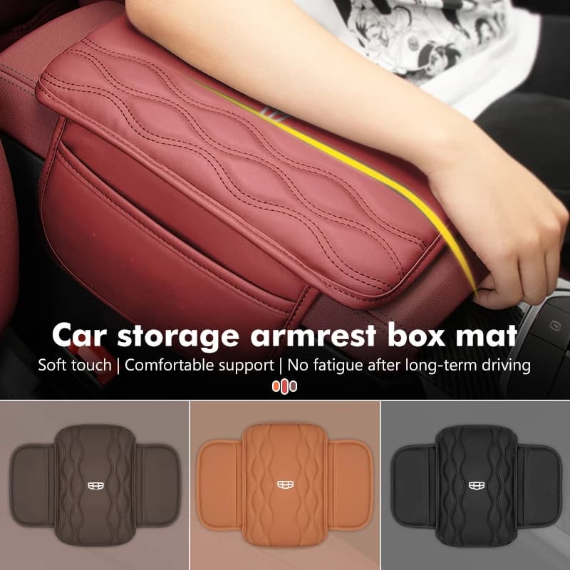 For Geely Car Armrest Box Pad Side Storage Bag Center Armrest Protective Cushion Support Tugella Atlas Pro Coolray Geometry C
