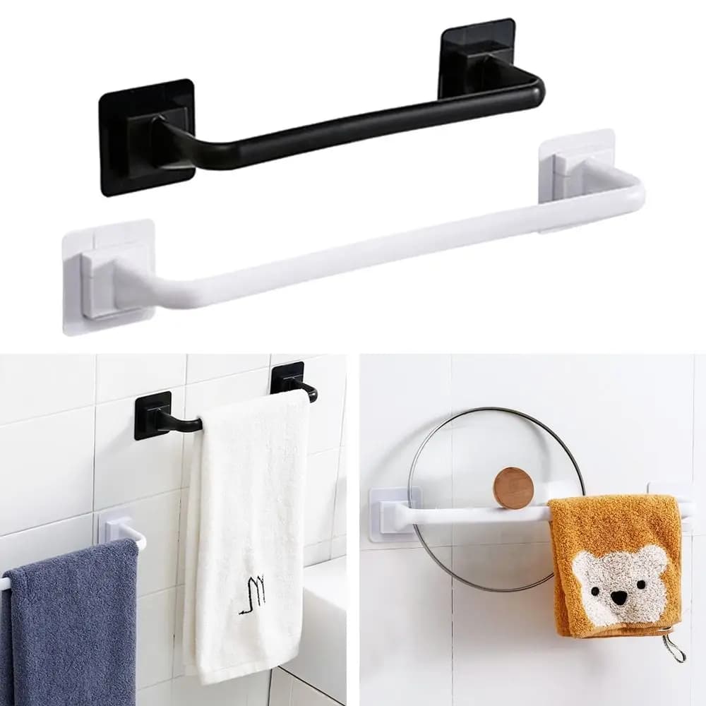 Organizer Hanger Holder Toilet Wall Mount Clothes Holder Storage Shelf Bathroom Bar Towel Rack