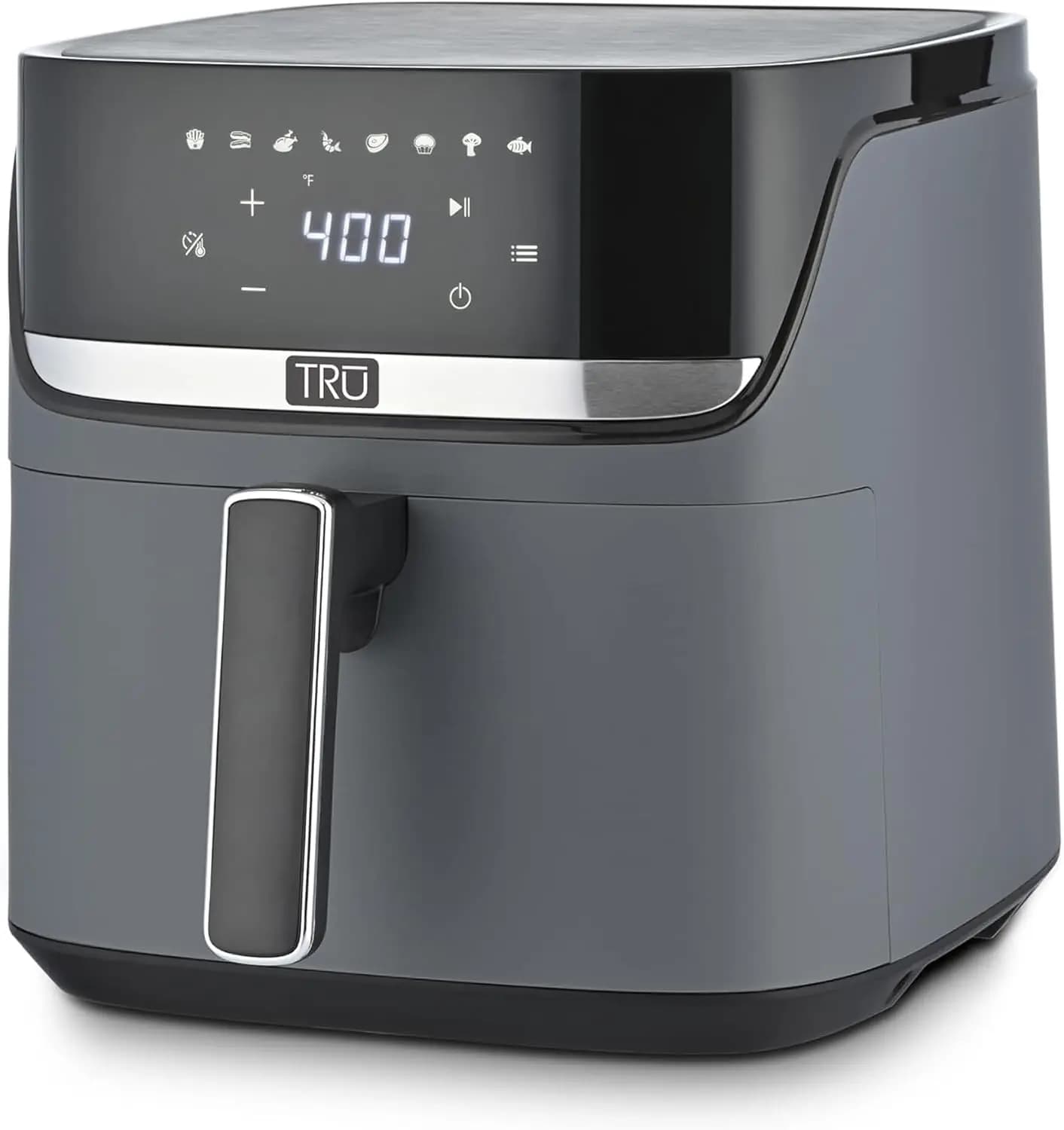 Family Size 6-Quart Digital Air Fryer with One-Touch Control and 8 Presets – Cook Chicken, Meat, Veggies, Fries – Nonstick Pot a