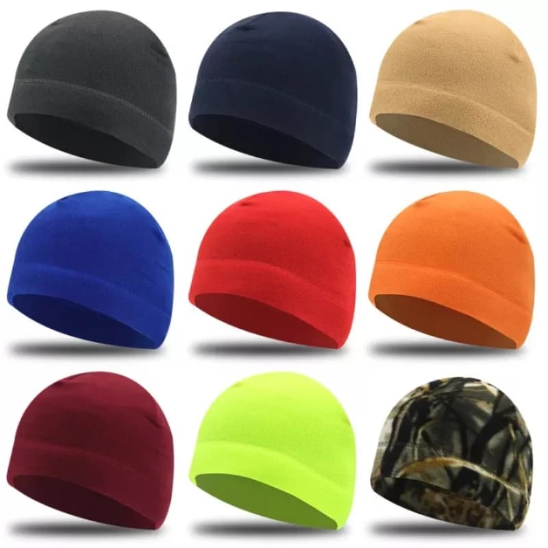 Berretto invernale da uomo in pile termico per donna Sport all'aria aperta Camo Warm Running Ski Bonnets moto casco da bicicletta berretto interno