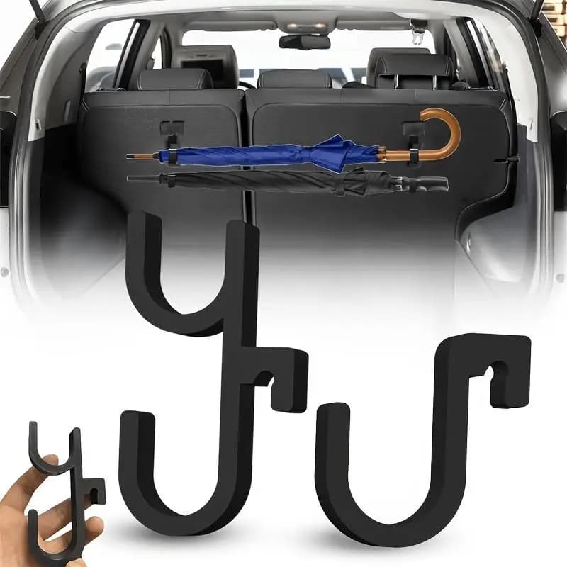 Gancio universale per auto, gancio per ombrello da bagagliaio, appendiabiti per sedile posteriore, organizer salvaspazio per ombrello e attrezzi