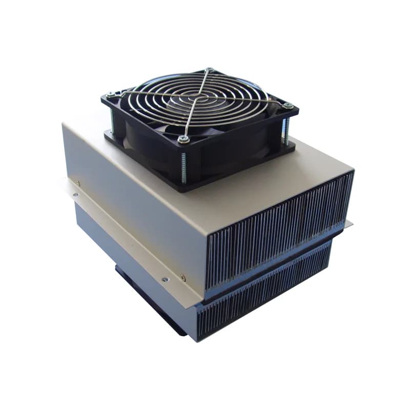 Dispositivo di raffreddamento termoelettrico con modulo Peltier in silicio con dissipatore di calore con ventola in alluminio per condizionatore d'aria di raffreddamento per armadi