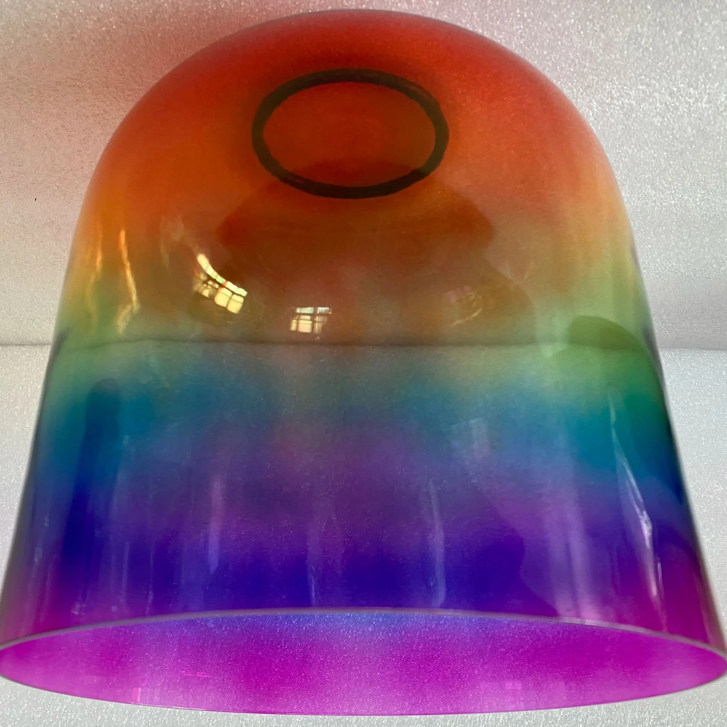 2nd otave low frequency big energy 432hz perfect A or A# or B note 7charkas colors Rainbow Crystal singing bowl about 8.5"-9"