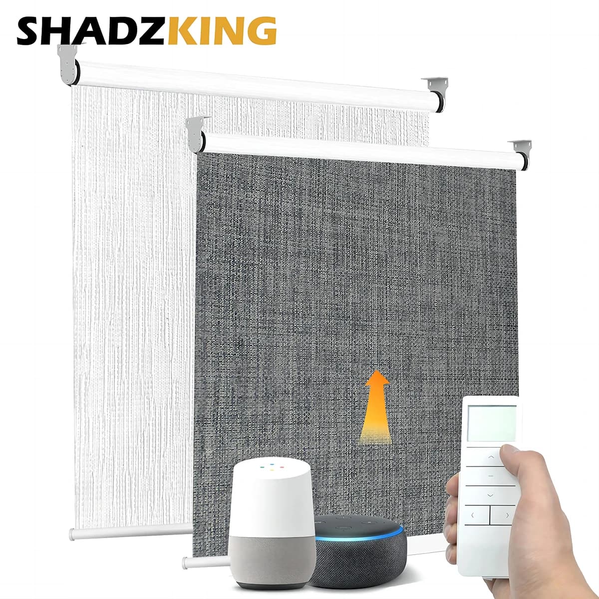 Shadzking Luxury Roller Blinds for Windows Motorized Electric Roller Blinds Motor Wifi Window Blinds Alexa Google for Smart Home