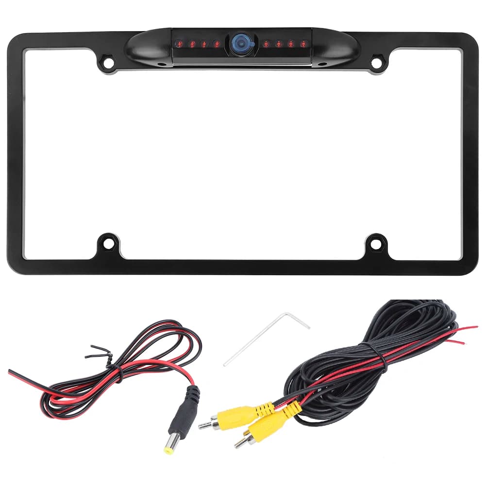 Telecamera di Retromarcia per Targa Americana 170 ° Assistente di Retromarcia con Visione Notturna, Angolo di Visione Ampio, Impermeabile, 8 LED